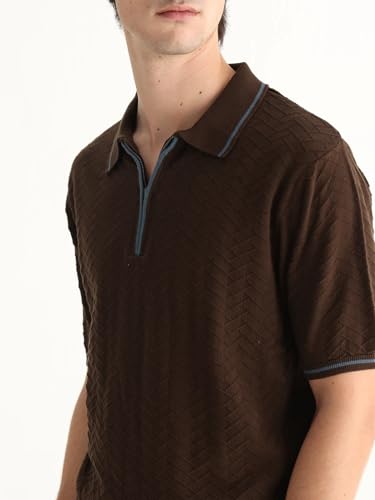 Image of Rare Rabbit Regular fit Textured Polo