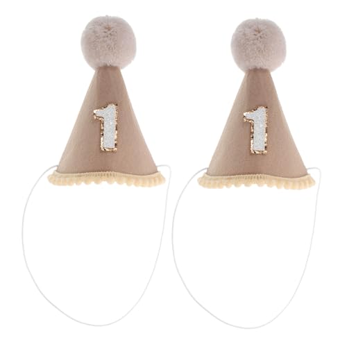 PERSELOSO 2pezzi Cappelli Di Compleanno Per Ragazzo Ragazza Forma Di Cono Con Pompon Accessori Per Feste Di Compleanno Decorazioni Per Shower Per Foto Di e Per Ragazzi e Ragazze