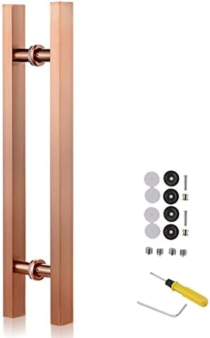 Stainless Steel Heavy Duty Push Pull Door Handle Set - 31.5" Black Commercial Hardware with Installation Fittings for Durable Use