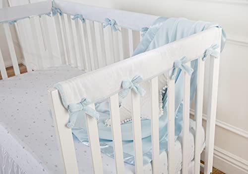 Image of TL Care Fitted Crib Sheet 28 inch x 52 inch, Soft Breathable Neutral 100% Cotton Jersey Sheet, Blue Stars and Moon, for Boys and Girls, Fits Crib and Toddler Bed mattresses