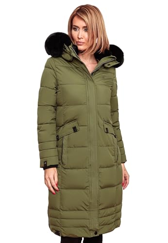 Navahoo Damen Winter-Mantel Steppmantel Winterjacke mit abnehmbarem...