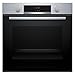 Bosch - Horno Multifunción, Serie 4, 60 cm. de ancho, Asistente de limpieza con agua, 3D Hotair, Acero, HBA514ES3