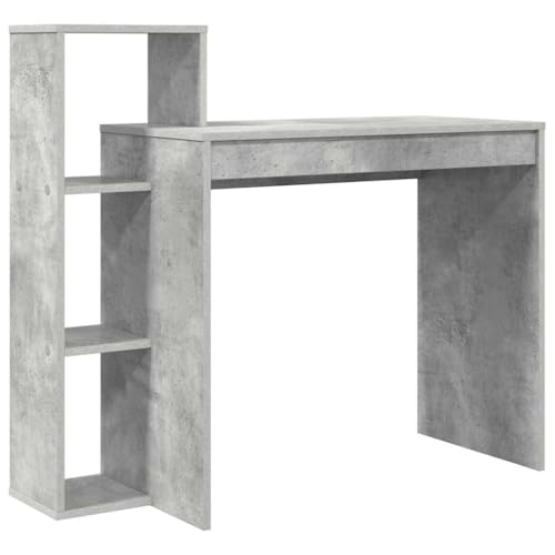 Bureau gris en bois gain de place 100x40 cm pour petits espaces - 3