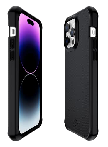 Coque anti-choc iPhone 14 Pro Max robuste Itskins Ballistic R nylon noir antidérapante