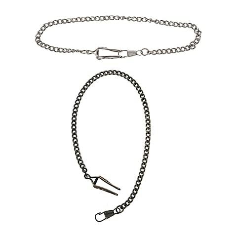 AdorabFruit 2 Pcs Retro Antique Vintage Pocket Watch Chain, Silver Bronze Cover
