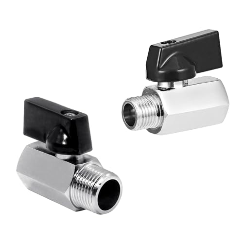 HSUYUN 2 Pièces Mini Robinet À Bille, 1/4 Pouce Filetage Interne et Externe Mini Rubinetto A Sfera, DN8 Mini Robinet D'arrêt, Vanne avec Poignée, pour Sceller les...