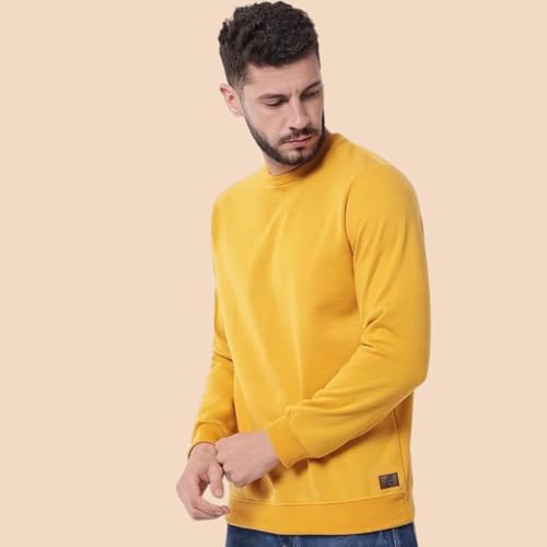 Image of Sweat Shirts for Men | Cotton Fleece Blend Fabric | Round Neck Style with Full Sleeve Sweatshirt for Men