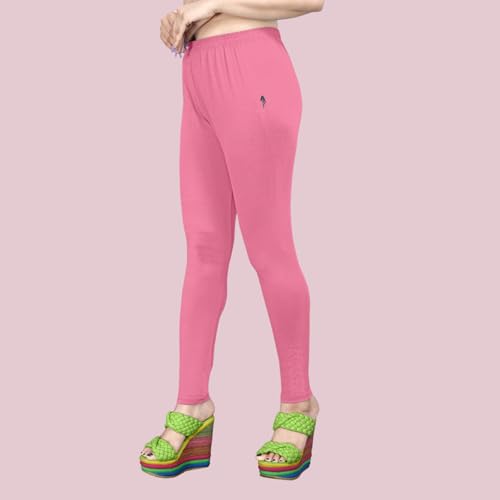 Image of Women's Solid Mid Rise Slim Fit Ankle Length Leggings - Comfortable and Stylish Yoga Pants for Workout, Running and Everyday Wear