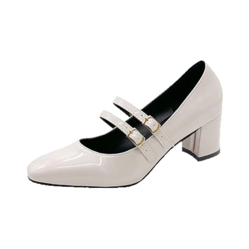 Chaussure Ete Femme Talon Carré Élégant Mary Jane à T-Bar