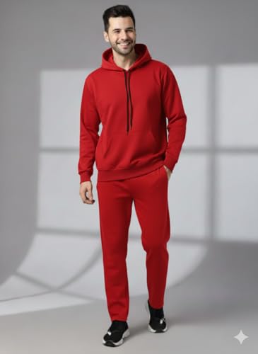 Image of Mack Jonney Solid Track Suit for men | Co-ord Set | Warm Fleece Tracksuit Set | Full Sleeve Hoodie