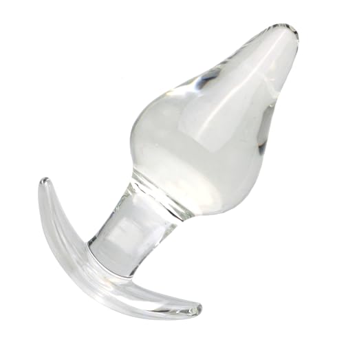 Axcroo Ø 5cm Riesige Glas Analplug mit T-Bar Basis Glasdildo Analkugeln Extra Groß Buttplug Prostata Massager G-Punkt Stimulator Anal Dilatator Butt Plug Sex Spielzeug für Frauen Männer (Transparent)