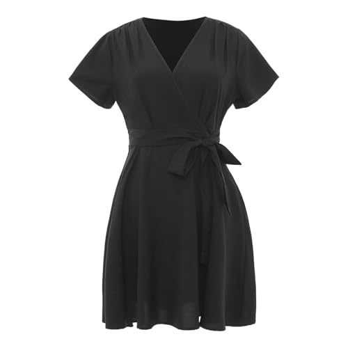 Robe patineuse col en V grande taille qui sublime vos courbes en confort