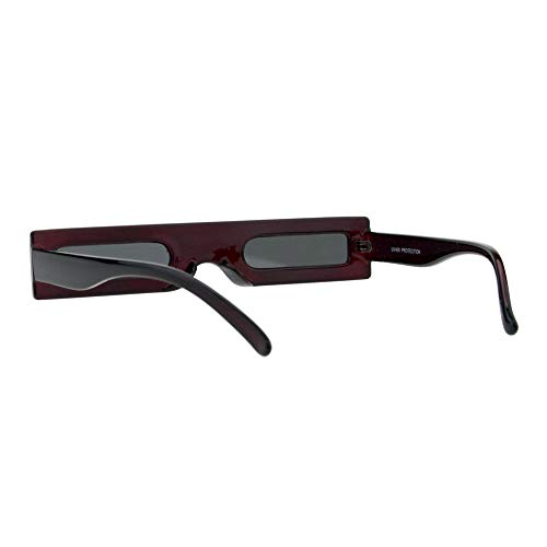 Super Skinny Futuristic Sunglasses Flat Rectangular Frame Unique Fashion3