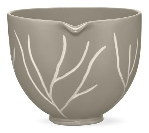 Image of KitchenAid 5 Quart Bare Leaves Ceramic Bowl, KSM2CB5BL