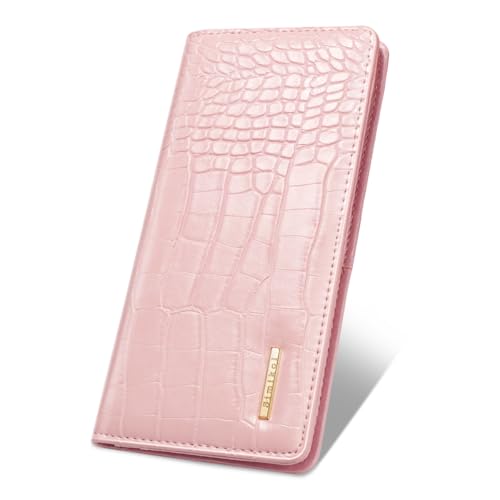 Simikol Wallet Women Bifold Faux Crocodile Leather Minimalist Slim Thin Long Wallets RFID Blocking...