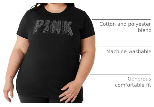 Victoria's Secret Women's Short Sleeve T-Shirt, Women T Shirt, Logo Bling, S - image 4