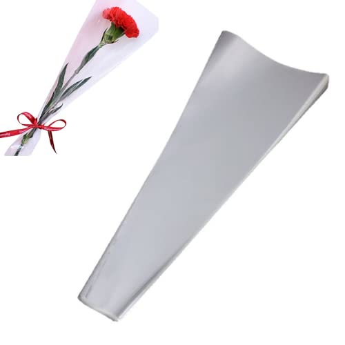 Lot de 100 sachets transparents en cellophane pour bouquet de fleurs - Convient pour les magasins de fleurs, les centres commerciaux (38 x 20 cm)