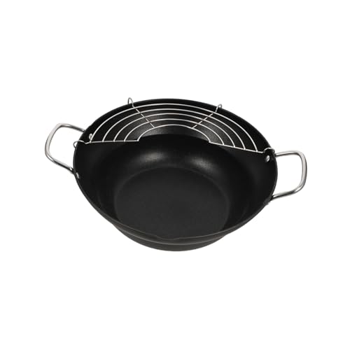 HOLIDYOYO Japanese Tempura Frying Pan Mini Induction Cooker Non-stick Frying Pan Filter