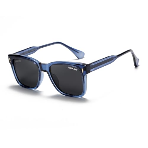 Image of grey jack Full Rim Rectangle Sun Glasses Stylish Sunglasses for Men Women Polarized UV Protection 3317