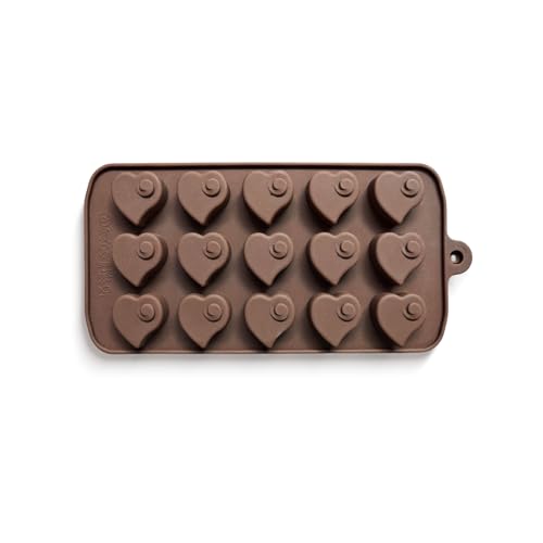 Image of HS Heart dot Silicone Mould, Non-Stick Food Grade Silicone Mould for Chocolate, Candy, Jelly & Ice Cube (Brown)