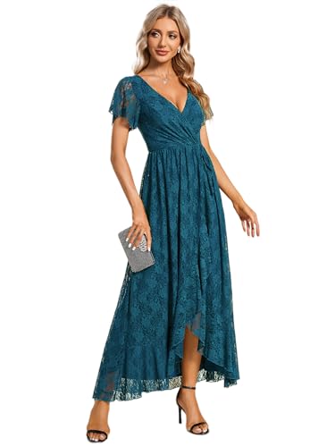 Robe demoiselle d'honneur pour mariage élégant en dentelle fluide