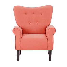 YOLENY Modern Accent Chair,High Back Armchair,Upholstered Fabric Button Single Sofa with Wooden Legs for Living Room… 317i ytjTGS. SS280