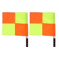 KIMISS 2 STÜCKE Schiedsrichter Linesman, Aufbewahrungstasche für Sportmatch Fußball Sideline Ref Flagge mit Flaggen Fußball Hockey Training