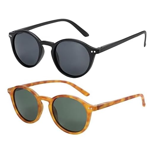 ZENOTTIC 2 Pares Gafas De Sol Polarizadas para Mujer Hombre Retro Redondas Cuadradas Protección UV400 Unisex Gafas de Sol