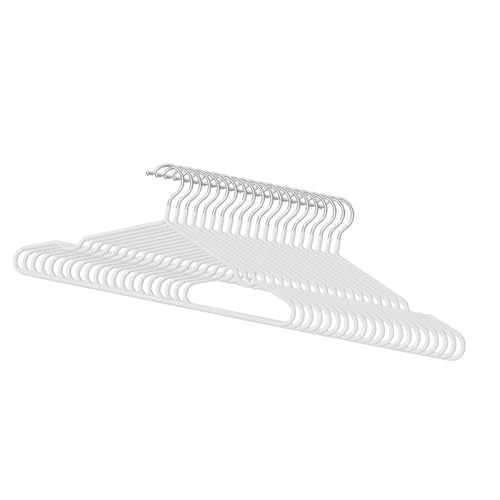 MotiveTech Tendedero Portátil de 20 Piezas para Ropa, Ideal para Guardarropa, Faldas, Suéteres Y Uso Interior, Blanco, Individual