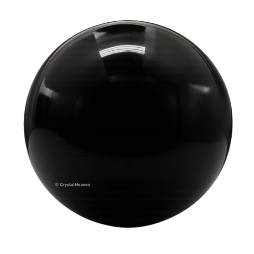 Image of Certified Black Obsidian Crystal Ball for Meditation | Premium Crystal Vastu Items for Home and Feng Shui Items for Good Luck - Pooja Supplies and Spiritual Practices (2 inch Inch)
