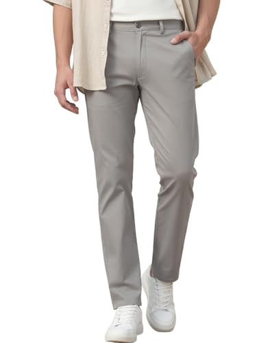 Image of Urbano Fashion Men's Cotton Light Weight Non-Stretch Slim Fit Casual Trousers