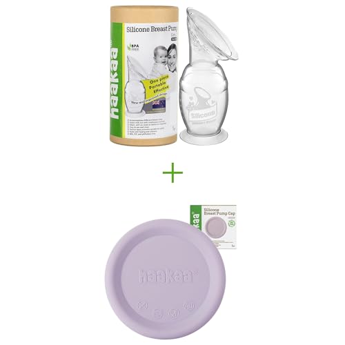 Image of haakaa Gen.2 Manual Breast Pump 150ml/5oz & Silicone Cap (Lavander) Combo