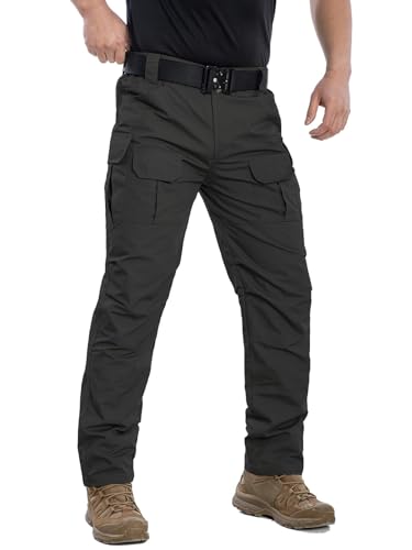 NAVEKULL Calça masculina tática para uso ao ar livre, leve, impermeável, militar, combate, trabalho, caminhada, Preto, 38W / 32L