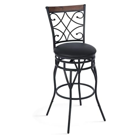 Arceisle Bar Stools, Swivel Counter Height Bar Stools with Back, 24" to 29" Adjustable Bar Stools for Kitchen Island, PU Leather Upholstered Bar Chairs Cover