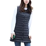 ダウンベスト レディース ロング 冬 軽量 防寒 ライトダウン ロング インナー 袖なし ノースリーブ 収納袋付き 暖かい 防風 保温 薄手 パファー ポケット付き 無地 おしゃれ