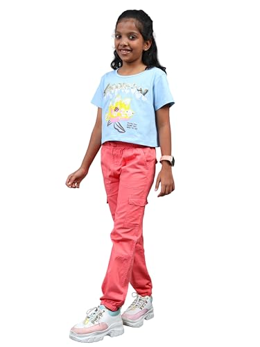 Image of Under Fourteen Only Girls Cotton Tops Collection - Round Neck, Crop Top, Full & Half Sleeve, Drop Shoulder, Ruffle Sleeve, Graphic Printed, Embroidered & Slub Knit Styles