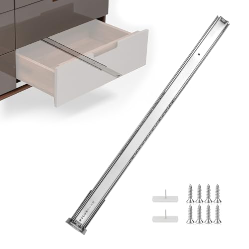 homdiy 5 Pcs Bottom Mount Centered Drawer Slides for Cabinet & Dresser Drawers 22 Inch Heavy Duty Center Mount Drawer Slides Full Extension Glide Track