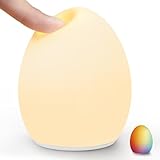 Harmobub Baby Night Light, Silicone Egg Light for Kids, Portable Touch Night Lamp with 11 Colors Changing, Nursery Night Light for Breastfeeding, BPA Free, Eye Caring, Soft
