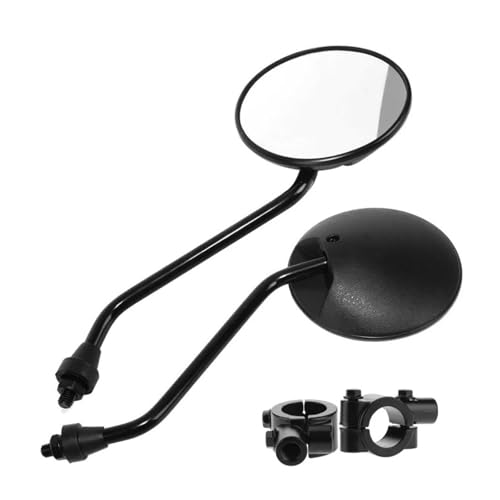 Espejos de moto antivibración convexos y ovalados con rosca de 8mm para scooter y manillares estándar