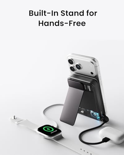 Image of sharge ICEMAG 3 MagSafe Portable Charger, Qi2.2 25W Magnetic Power Bank 10000mAh 35W USB-C Fast Charging, with Active Cooling& Built-in Cable, Transparent RGB Design for iPhone 17 /16 /15 /14 Series