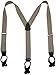 CTM Men's Elastic Button End Dress Suspenders with Silver Hardware, Khaki