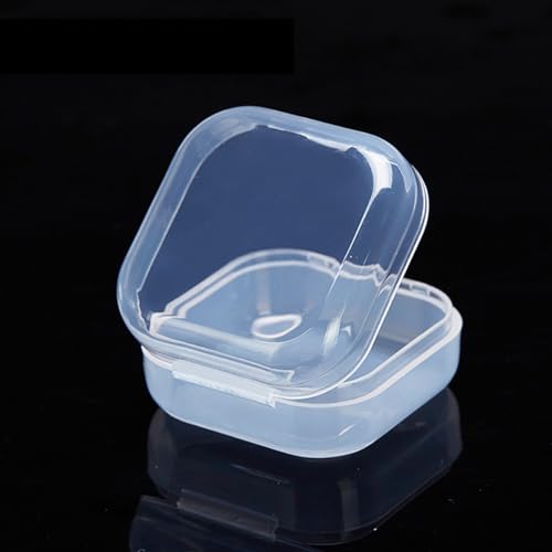 Image of 12 PCS Square Empty Mini Clear Plastic Storage Containers (1.38 x 1.38 x 0.71 Inch), Clear Plastic Beads Storage Containers Box for Beads, Jewelry, Game Pieces and More