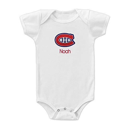 Designs By Chad and Jake Montreal Canadiens Officially Licensed Personalized Baby Bodysuit, (3-6 Months, White)