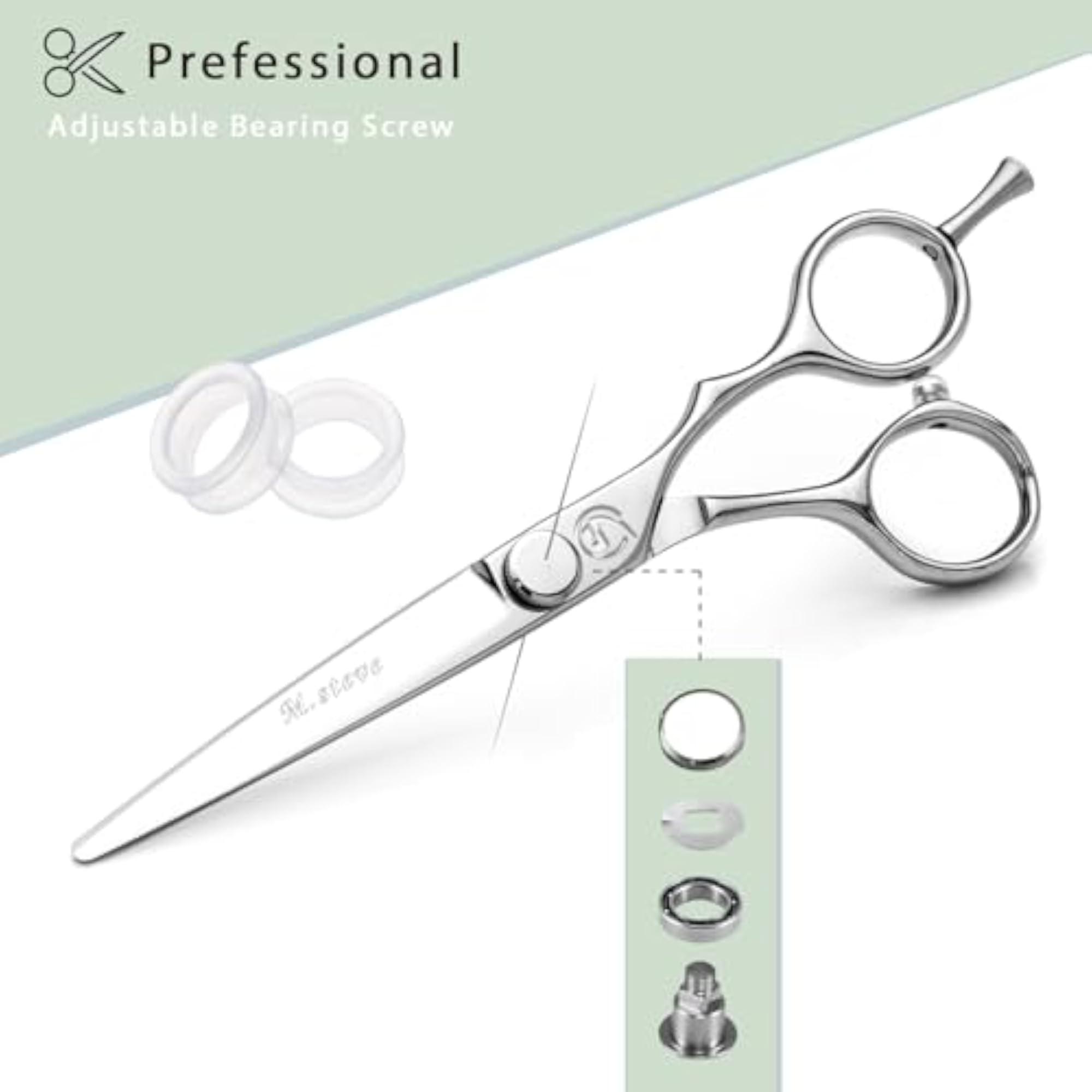 6" Professional Hair Cutting Scissors, 440C Steel