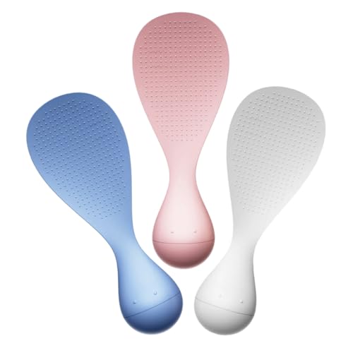 STOBAZA Convenient Serving Spoon Non-stick Rice Paddle Standing Heat Resistant Spatula 3-pack