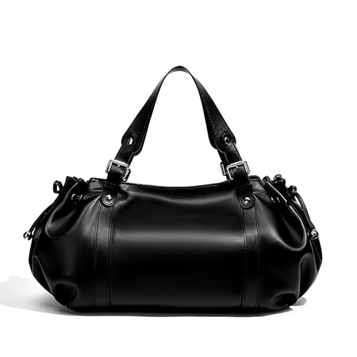 Image of JINMANXUE Woven Tote Bag For Women,Travel Shoulder Bag, Large Hollow Beach Soft Satin Handbags Hand-woven Satchel Clutch (Obsidian Black)