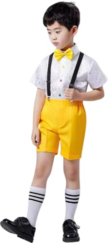 キッズダンス衣装 セットアップ ステージ衣装 子供舞台服 演出服 子供ダンス衣装 男の子 シャツ オーバーオール 蝶ネクタイ 女の子 ワンピース 子供スーツ 合唱 演奏会 発表会 舞台 ピアノ発表会
