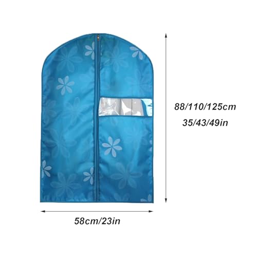 Garment Bags for Hanging Clothes, 3 Pcs Suit Bags for Closet Storage, Coat Protector with Zipper, Garment Covers for Travel with Clear Window(Blue,58x125cm/23x49in) 6