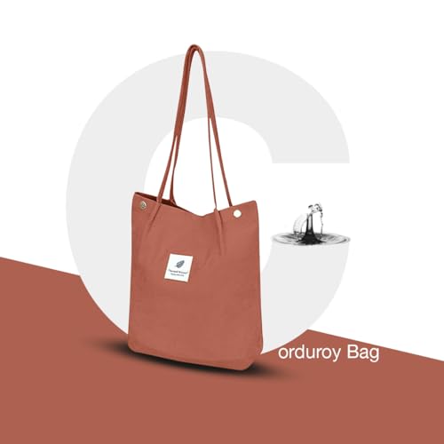 Image of Lyrovo Women Corduroy Shoulder Tote Bag for Work Beach Travel and Shopping Grocery
