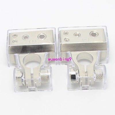 Wiring Connecting Terminals - 2pcs(- and +) Car Battery Terminal Clamp Copper Alloy Connector with Cover
